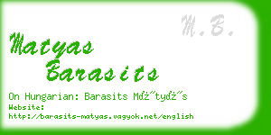 matyas barasits business card